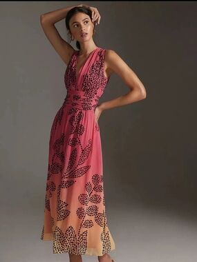 NEW XL Verb by Pallavi Singhee V-Neck Ombre Maxi Dress from Anthropologie